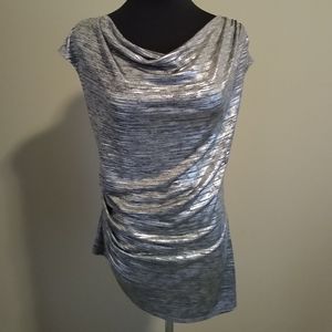 Calvin Klein metallic asymmetrical blouse M